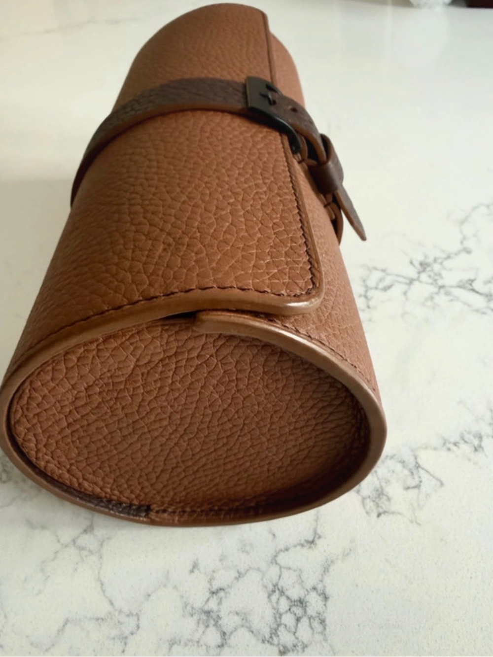 Aaron Bespoke Montreal Brown Leather Travel Watch Roll Case✨ - Picture 7 of 9
